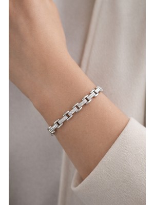 Solare Accessories Zirkon Taşlı Çelik Bileklik