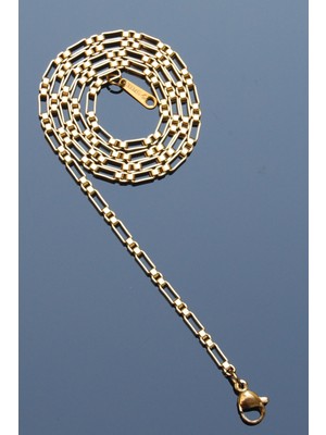 Rua Jewelry Çelik Italyan Cube Rectangle Zincir Kolye 2 mm Altın Renk | Kararmaz ,unisex ,2 Yıl Garantili