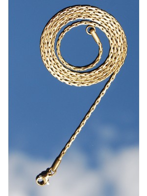 Rua Jewelry Çelik Italyan Recta Kolye 2 mm Altın Renk | Kararmaz ,unisex ,2 Yıl Garantili