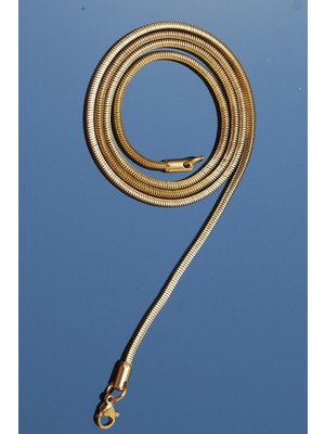 Rua Jewelry Çelik Italyan Küp Yılan Kolye 2 mm Altın Renk | Kararmaz ,unisex ,2 Yıl Garantili