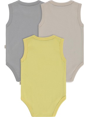 Civil Baby Basıc 3 Lü 0-36 Ay Çıtçıtlı Badi - Bej 3-6 Ay