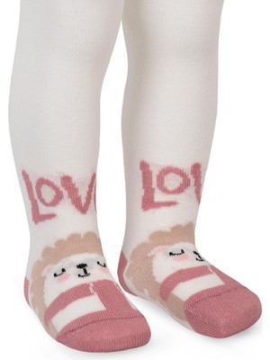 Civil Baby Love 6- Bebek Kız Külotlu Çorap - Ekru 6 Ay