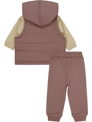 Civil Baby Ayıcık Baskılı 3'lü 6-18 Ay Takım - Kahverengi 9-12 Ay