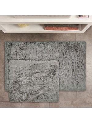 Matmel Soft Venüs Post 2'li Klozet Takımı - Gri - 60X100 cm + 50X60 cm