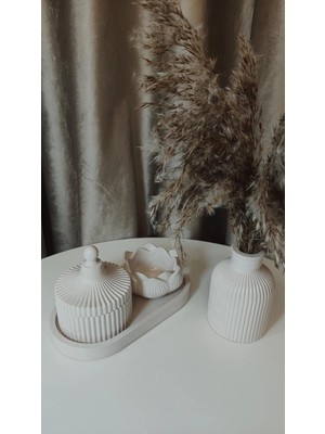 Özalp Decor Minimal 4’lü Dekor Set -Iskandinav Oda Dekoru-Lotus Minimal Vazo Set