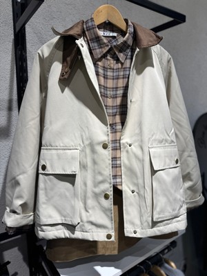 Kadife Yaka Önü Çıtçıtlı Cepli Mont