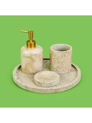 Matmel Bath Traverten Görünümlü Banyo Seti - Gri