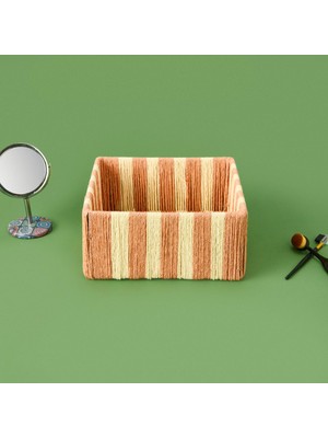 Matmel Deco Casoria Dekoratif Kutu - Turuncu / Krem - 22X22X10 cm