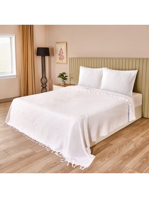 Matmel Soft Shine Çift Kişilik Yatak Örtüsü Seti - Beyaz