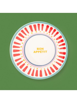 Matmel Kitchen Bon Appetit Servis Tabağı - Renkli - 25 cm