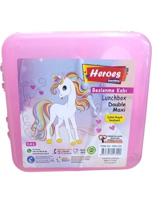 Marka Heroes Double Maxi Beslenme Kabı ERN-329-PEMBE Unicorn