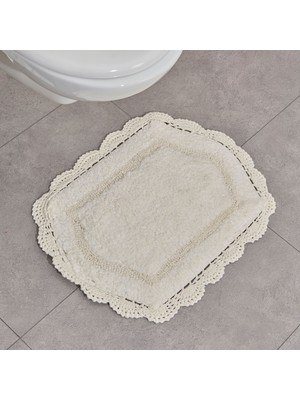 Matmel Soft Lace 2'li Banyo Paspası - Ekru - 40X60 cm + 60X90 cm