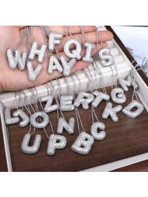Moderncevher 3D Işıltılı Balon Harf Kolye – Vıp Custom Edition