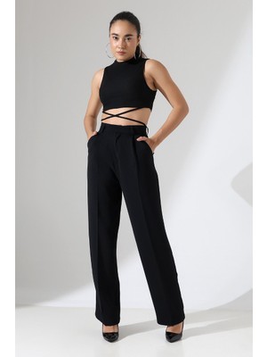 Lokadi Kadın Yüksek Bel Pileli Palazzo Pantolon
