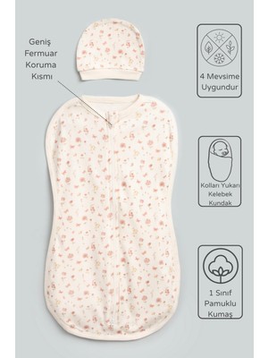 Vauva Bebek İçin %100 Pamuklu Kundak Fermuarlı Yumuşak Penye Kumaş Nefes Alabilen Kumaş