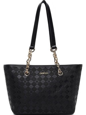 Derimod Kadın Siyah Baskılı Omuz Çantası 25ABD237526