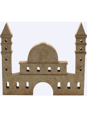 na neşeli ahşap DES27 Ahşap Cami Figürü. 20 cm Boyunda 18 mm Kalınlıkta.rahatlıkla Dik Durabilir. Duvar Dekoru