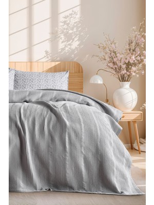 Doqu Home Loretta Pike Takımı Tek Kişilik Açık Gri