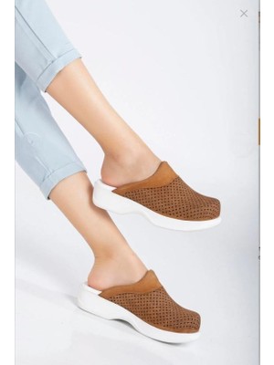 Shoemix Kadın Hakiki Deri Kahverengi Ortopedik Hemşire,doktor,veteriner,dentist,öğretmen,aşçı,gastro Sabo Terlik