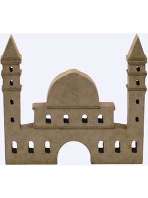 na neşeli ahşap Cami Figürü 15 cm Boyunda 18 mm Kalınlıkta Rahatlıkla Dik Durabilen Duvar Dekoru