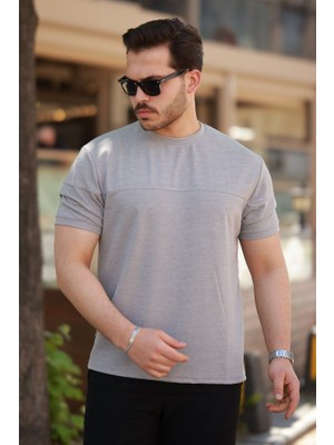 Erkek Oversize Bisiklet Yaka Kısa Kollu T-Shirt