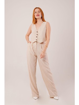 Kırçıllı Desen Bej Takım