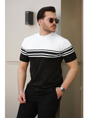 Erkek Çizgili Kısa Kollu T-Shirt