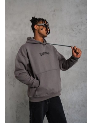 Veraura Lifestyle Erkek Üç Iplik Baskılı Kapüşonlu Sweat - Gri