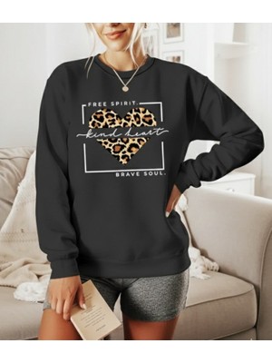 Kadın Uzun Kollu Bisiklet Yaka Desenli Viskon Iki Iplik Bluz