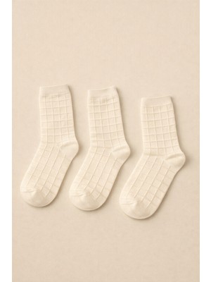 Kadın 3'lü Kabartmalı Soket Çorap