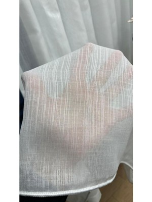 Volper Mekanik Marsil Kırık Beyaz Keten Zeminli 1/2,5 Orta Pile Tül Perde