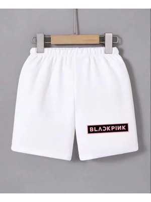 Beli Lastikli Baskılı Mini Şort - Beyaz