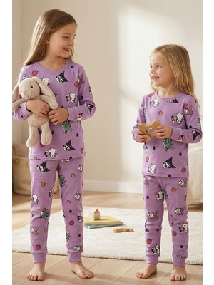 Zuzunga Cute Hello Kitty Ve Kuromi Desenli Kız Çocuk Pijama Takımı
