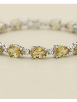 Ward Silver 925 Ayar Gümüş Zültanit Taşlı Bileklik – 21 Cm/ayarlanabilir(Rodyum Kaplamalı )