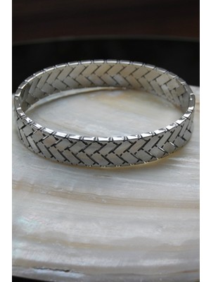 Rua Jewelry Çelik Italyan Balıksırtı Bileklik Gümüş Renk (ÇAP:20CM/EN:13MM) | Kararmaz ,unisex ,2 Yıl Garantili