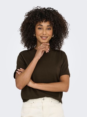 Only Onlmonja Lıfe S/s Tee Jrs Noos Kadın Kahverengi T-Shirt - 15320892