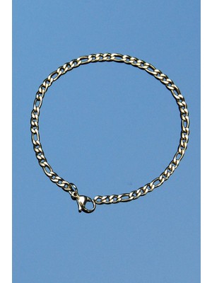 Rua Jewelry Çelik Figaro Zincir Bileklik 21 cm 4 mm Altın Renk | Kararmaz , Unisex , 2 Yıl Garantili
