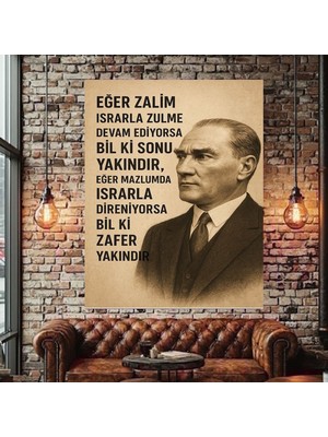 Özkacar Group Atatürk Özlü Söz Kanvas Tablo Ev Duvar Salon Ofis Dükkan Iş Yeri Hediyelik Dekarasyon Süsü