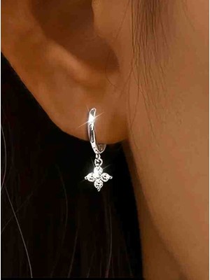 Gümüş Taş Işlemeli Midi Küpe