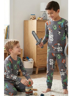 Zuzunga Computer Game Desenli Erkek Çocuk Pijama Takımı