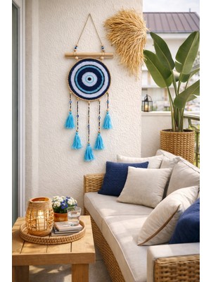 Makromenis Nazarlık Düşkapanı Nazar Boncuğu Kapı Süsü Duvar Süsü Dreamcatcher