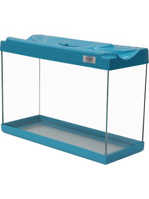 Kanki Pet 30 cm KP3018 Turkuaz Renkli Kapaklı Akvaryum 9 Litre Ekonomik