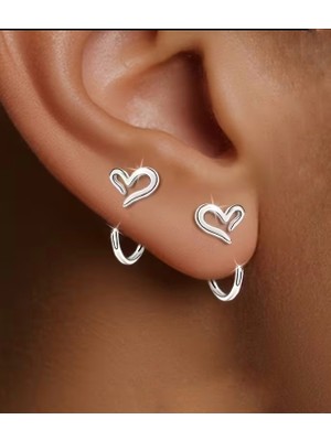 Gümüş Mini Kalp Küpeler