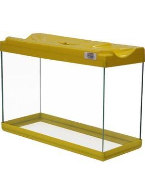Kanki Pet 35 Cm KP3518 Sarı Renkli Kapaklı Akvaryum 12 Litre Ekonomik
