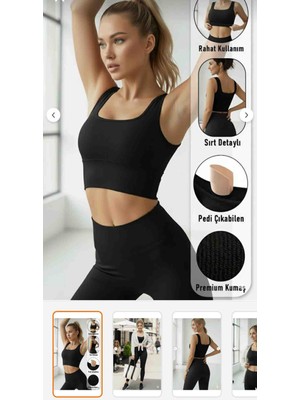 Lüxen Crop Atlet Fitilli Kaşkorse likralı kaşkorse esnek