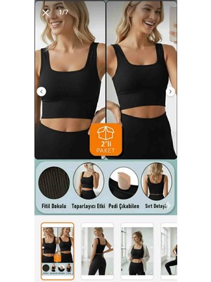 2 Adet Crop Atlet Fitilli Kaşkorse