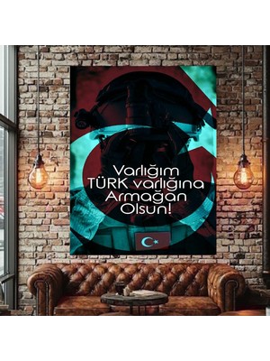 Türklük Söz Kanvas Tablo Ev Duvar Salon Ofis Dükkan Iş Yeri Hediyelik Dekarasyon Süsü