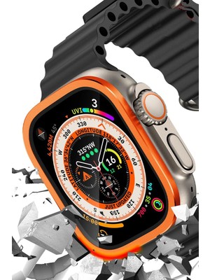 Freedom Storee Newface Apple Watch Ultra 49MM Alüminyum Kasa Cam Ekran Koruyucu - Turuncu