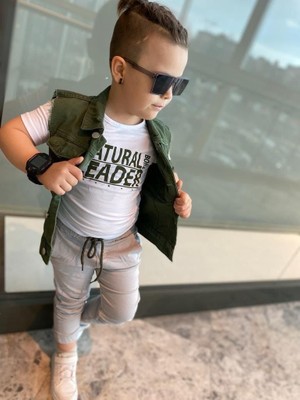 Burçak Butik Erkek Çocuk Yelek / Pantolon / Suprem Tişört 3'lü Takım - Bayramlık