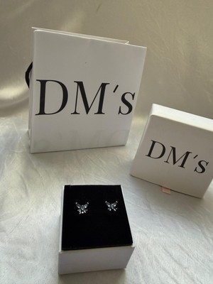 DMs Silver Çivili Kelebek Gümüş Küpe